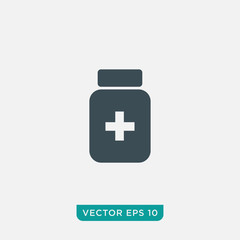 Medicine Bottle Icon Design, Vector EPS10