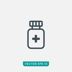 Fototapeta premium Medicine Bottle Icon Design, Vector EPS10