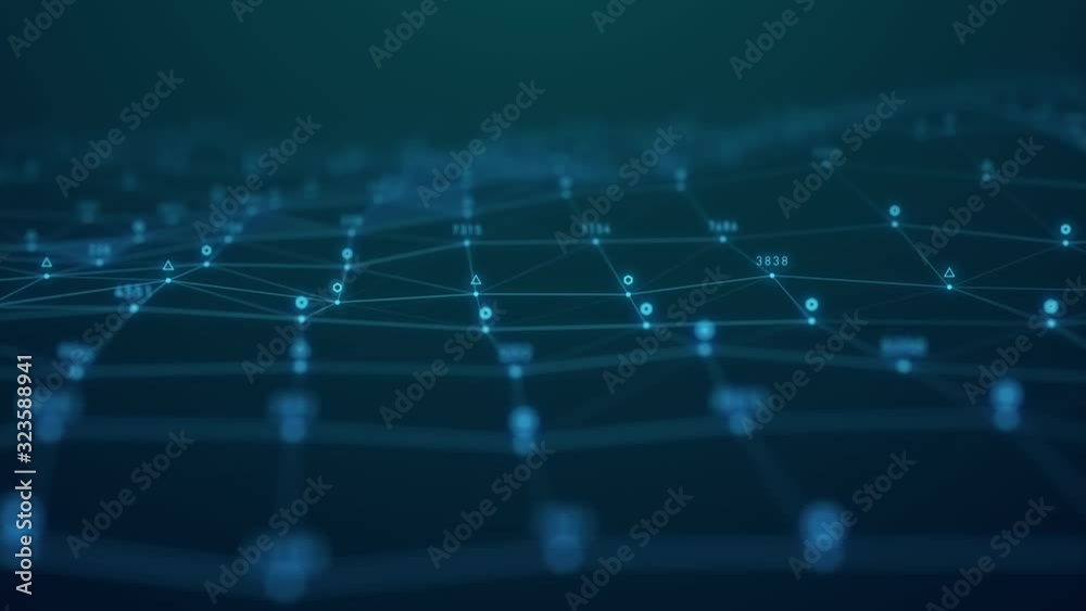 Poster abstract plexus geometry data background connecting technology concept digital communication network moving line and dot