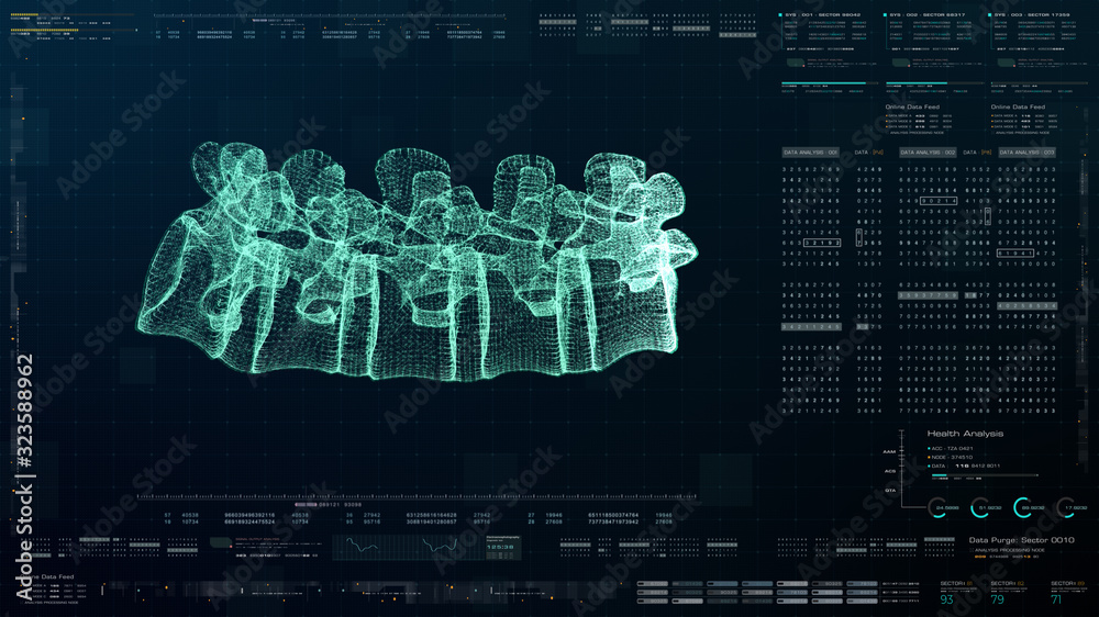 Poster futuristic head up display motion element virtual biomedical holographic human body scan neurologica