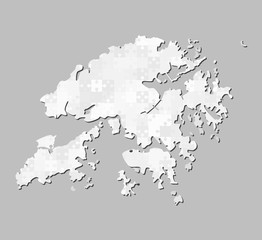 Obraz premium Hong Kong country map with puzzle pieces vector
