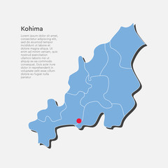 India country map and Nagaland state template