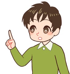 疑問に思う子供　指さし