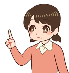 疑問に思う子供　指さし