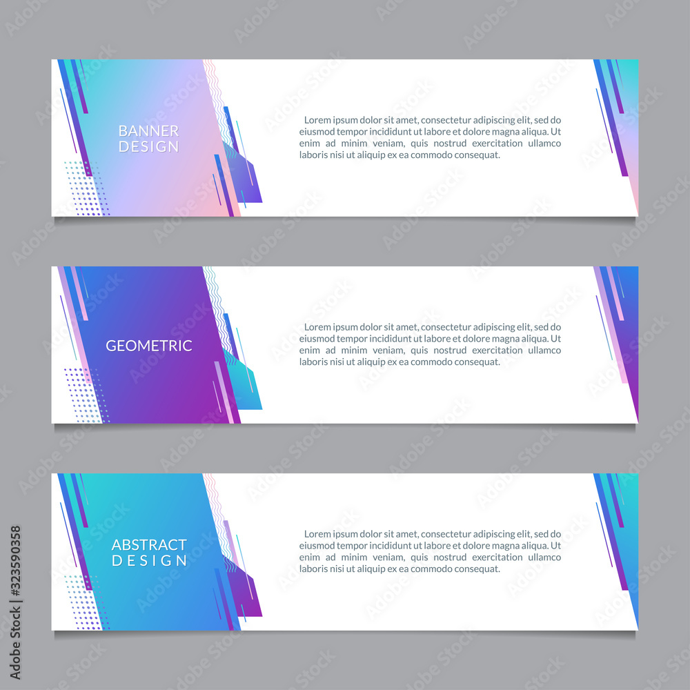 Canvas Prints banner design template with abstract geometric shapes. horizontal banners for web, website, header o