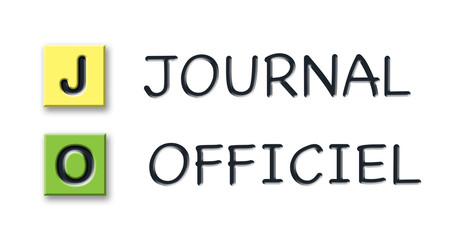 JO initials in colored 3d cubes with meaning in french language