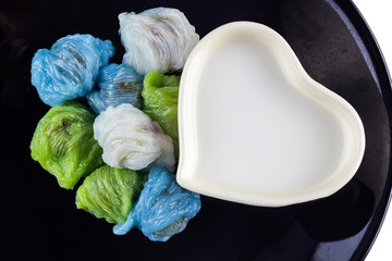 Thai Dessert known as Kow-Griep-Pag- Mor (Thai pronunciation)