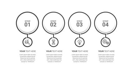 Business data visualization. Process chart. Abstract elements of graph, diagram with steps, options, parts or processes. Vector business template 