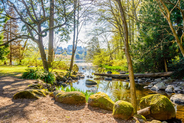 Fragment of Deer Lake trail in Vancouver, Canada.