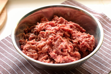Plant based meat concept. Vegetable minced meat. First non-soy plant meat to sell in supermarkets.