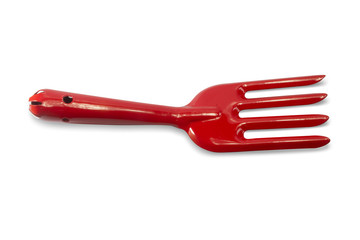 Cultivator fork on a white background,with clipping path