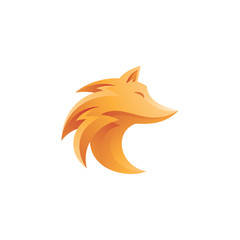 Abstract Gradient Color of Wolf Jackal or Fox Head Mascot Logo Icon