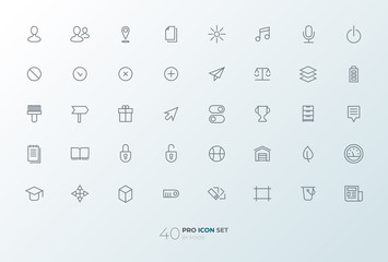 Line art simple icon set for web and applications vector