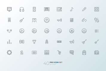 Line art simple icon set for web and applications vector