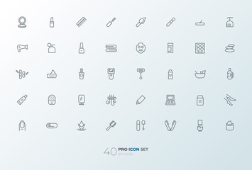 Line art simple icon set for web and applications vector