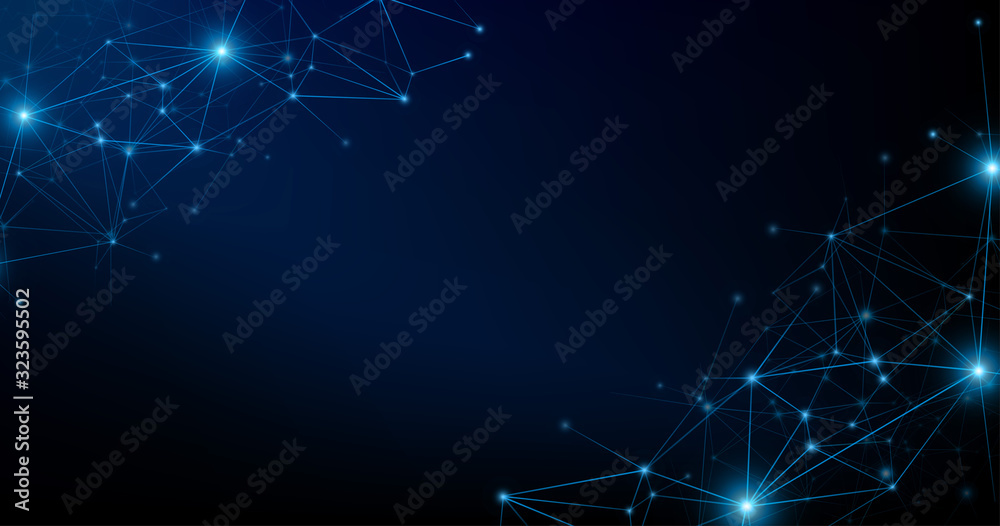 Wall mural internet network connection on dark background