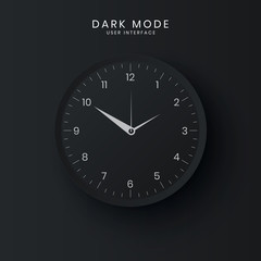 Fototapeta na wymiar Clock UI in Dark Mode 
