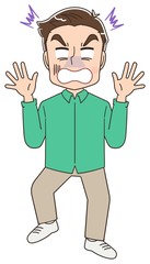 男性 父 おじさん マンガ アニメ イラスト 私服 カジュアル