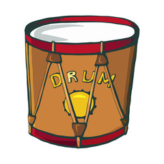 Fototapeta na wymiar Cartoon color vector carnival drum 