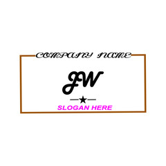  Initial JW logo handwriting vector template