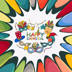 cartoon color carnival greeting card