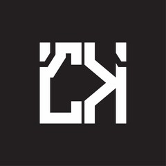 CK Logo with squere shape design template