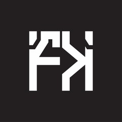 FK Logo with squere shape design template