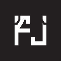 Fototapeta premium FJ Logo with squere shape design template