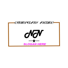Initial NN logo handwriting vector template