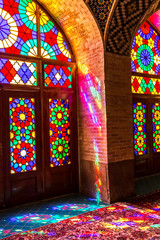 Fototapeta na wymiar Nasir Al-Mulk Mosque light