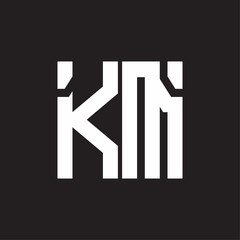 KM Logo with squere shape design template