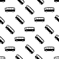 Bus Icon Seamless Pattern, Bus