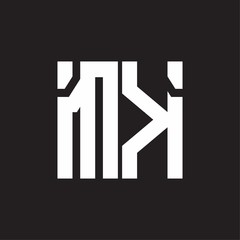 MK Logo with squere shape design template