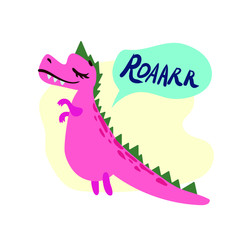 Naklejka premium funny bright dinosaurs baby pattern