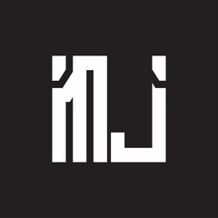 MJ Logo with squere shape design template