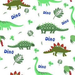 funny bright dinosaurs baby pattern