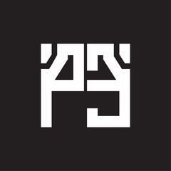 PE Logo with squere shape design template