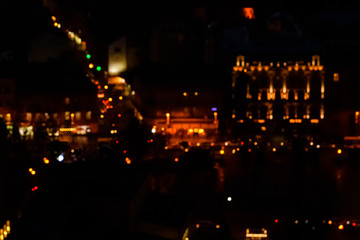 Obraz premium Abstract and blurred background of the big city lights. Bokeh concept