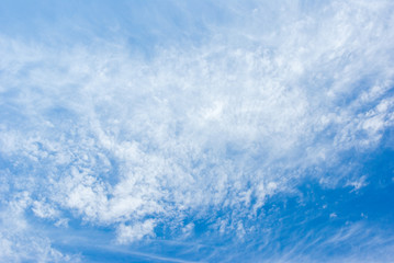 綿のような雲が広がる青い空