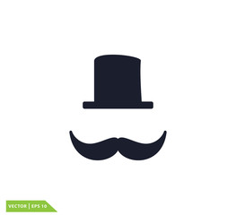 Mustache icon vector logo template