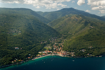 Aerial view of Ucka mountain from Kvarner coast in Croatia