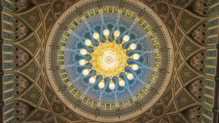 Sultan Qaboos Grand Mosque Interior in Oman