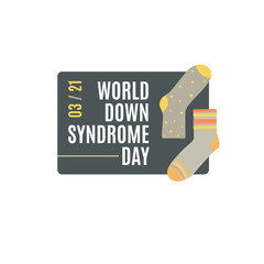 Illustration Of 21 March World Down Syndrome Day. Symbol different socks.