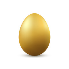 Vector golden Easter egg isolated on white background.