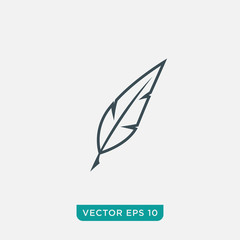 Feather Pen Icon Design, Vector EPS10
