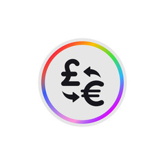 Exchange Pound to Euro -  Modern App Button