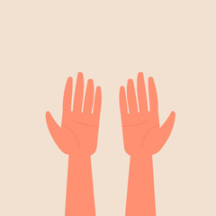 empty hand isolated on background flat vector illustration