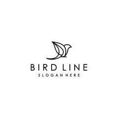 minimalist bird vector logo template