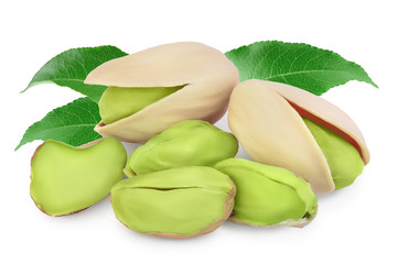 pistachio isolated on white background with clipping path and full depth of field