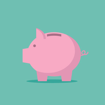 piggy bank icon symbol flat vector illustration